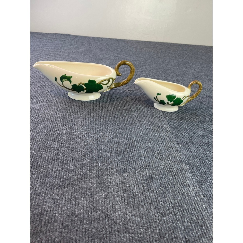 Metlox Poppytrail California Ivy Gravy Boat and Creamer Set Vintage MCM Ceramic